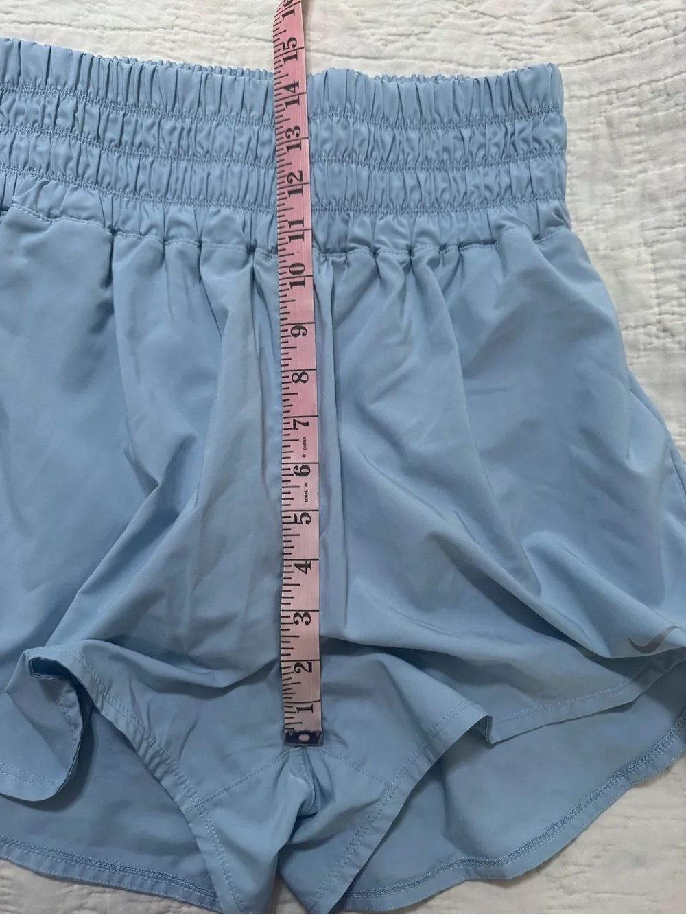 Nike Women's One Dr-Fit Ultra High Waist 3” Pale Blue Athletic Shorts